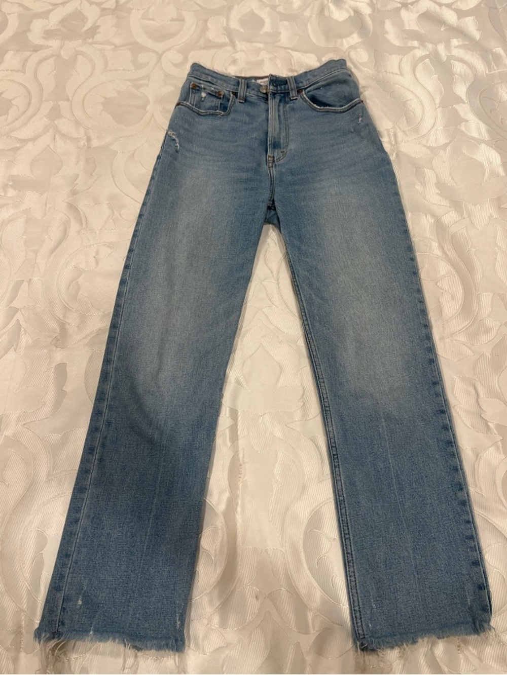 Abercrombie & Fitch Ankle Straight-Leg Light Blue Jeans